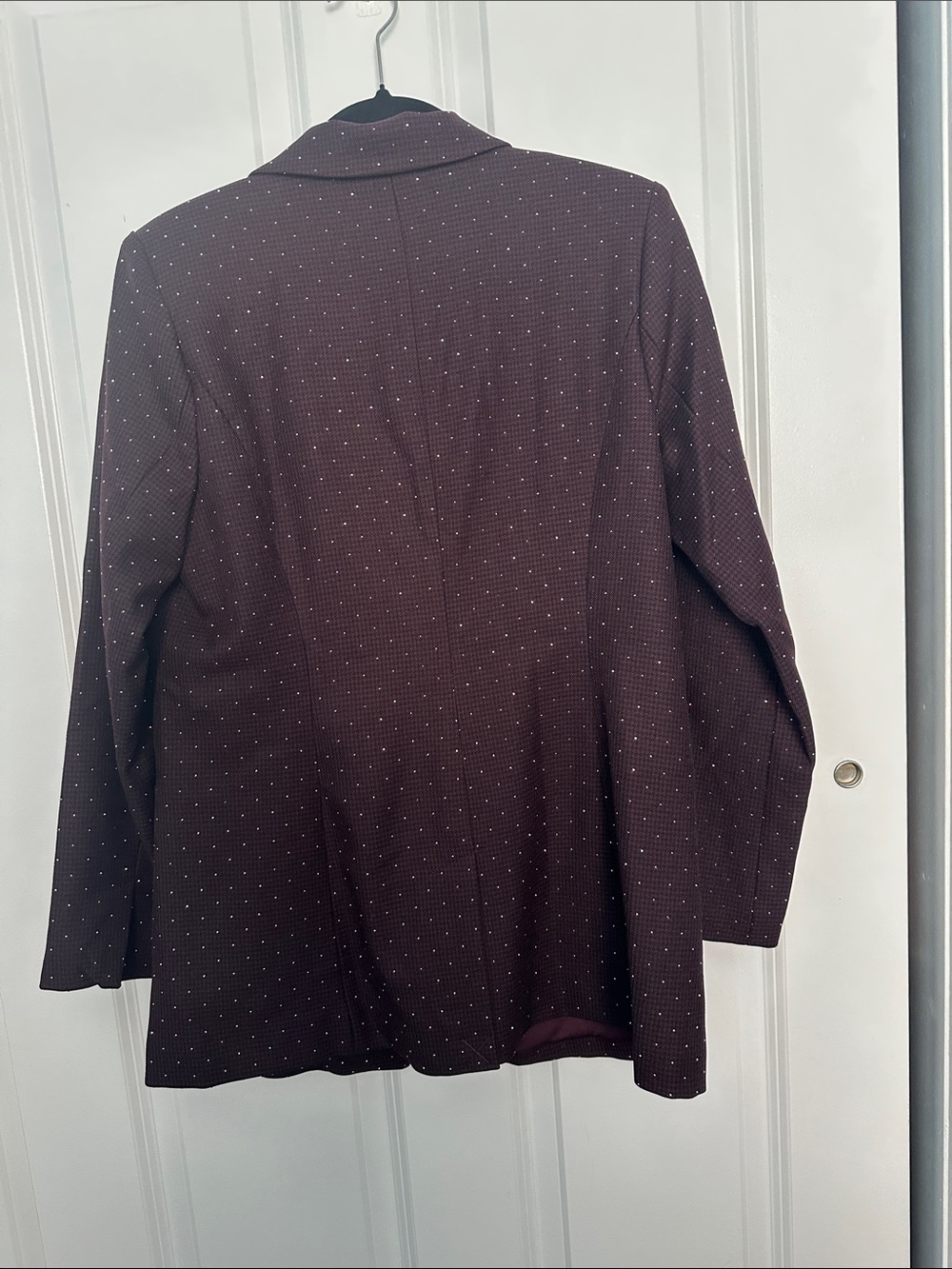 Belle by Kim Gravel Polka Dot sparkling Burgundy Women's Blazer Jacket Size S - Picture 5 of 11